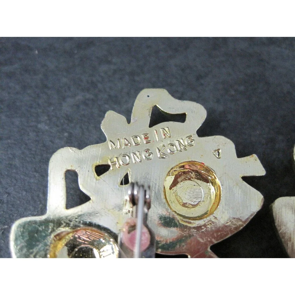 Vintage Christmas Bell Brooches Lot of 2 Hong Kong